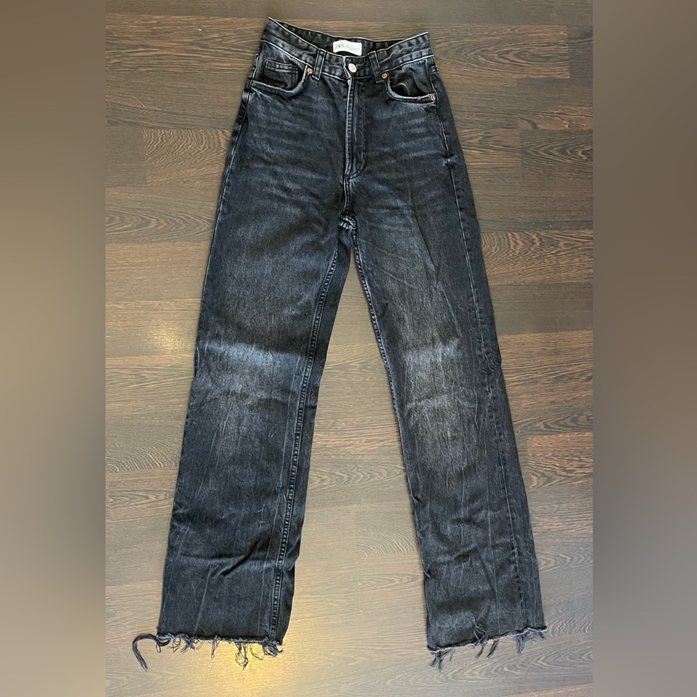 Zara high rise wide leg jeans